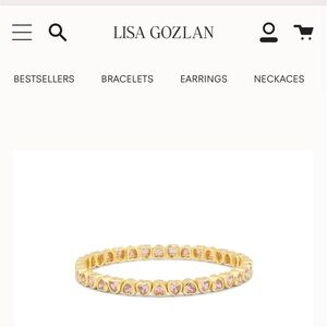 NIB Lisa Gozlan Gold and Pink Heart Bracelet